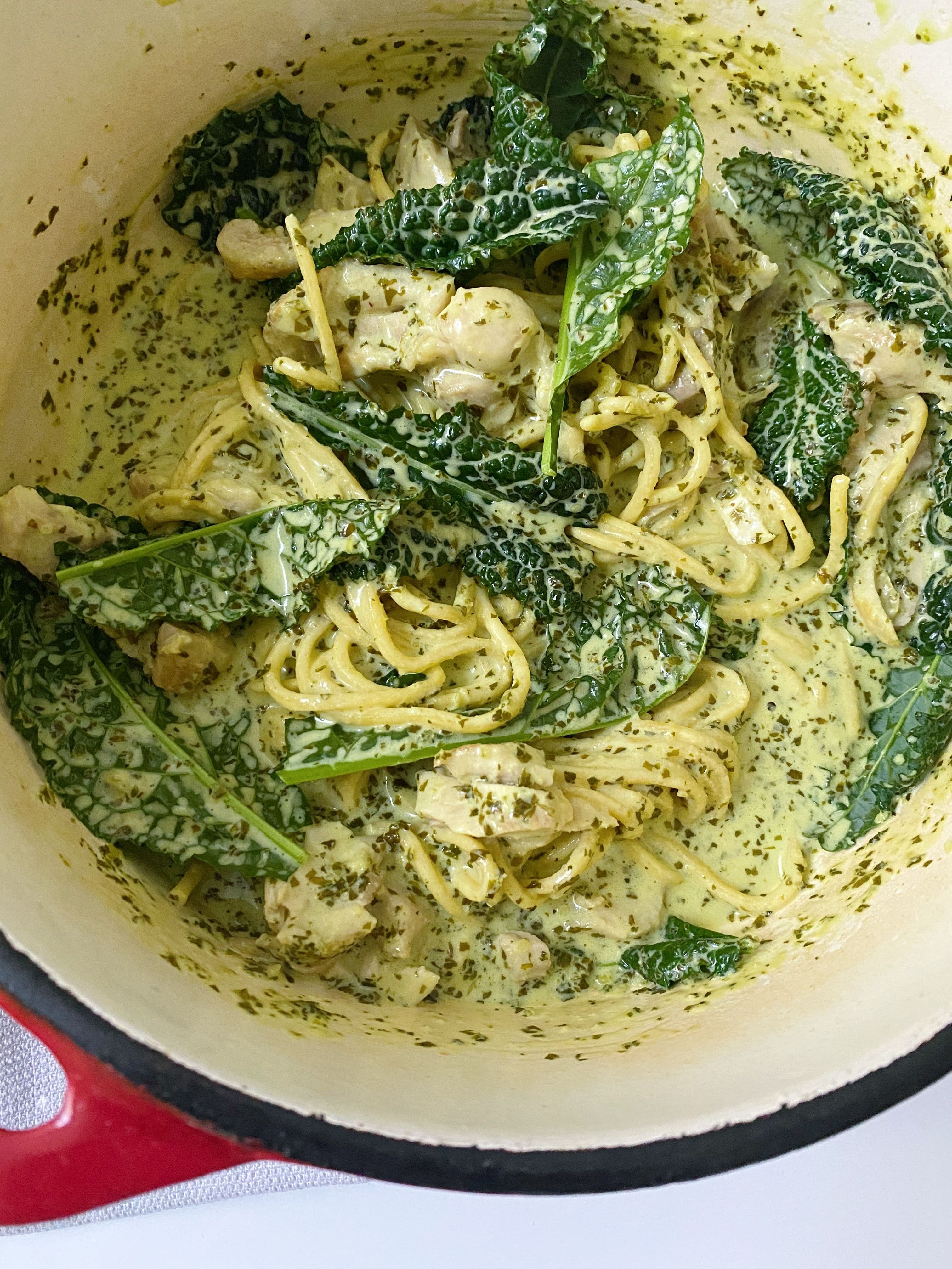 Wintergreen Pesto Pasta with Chicken