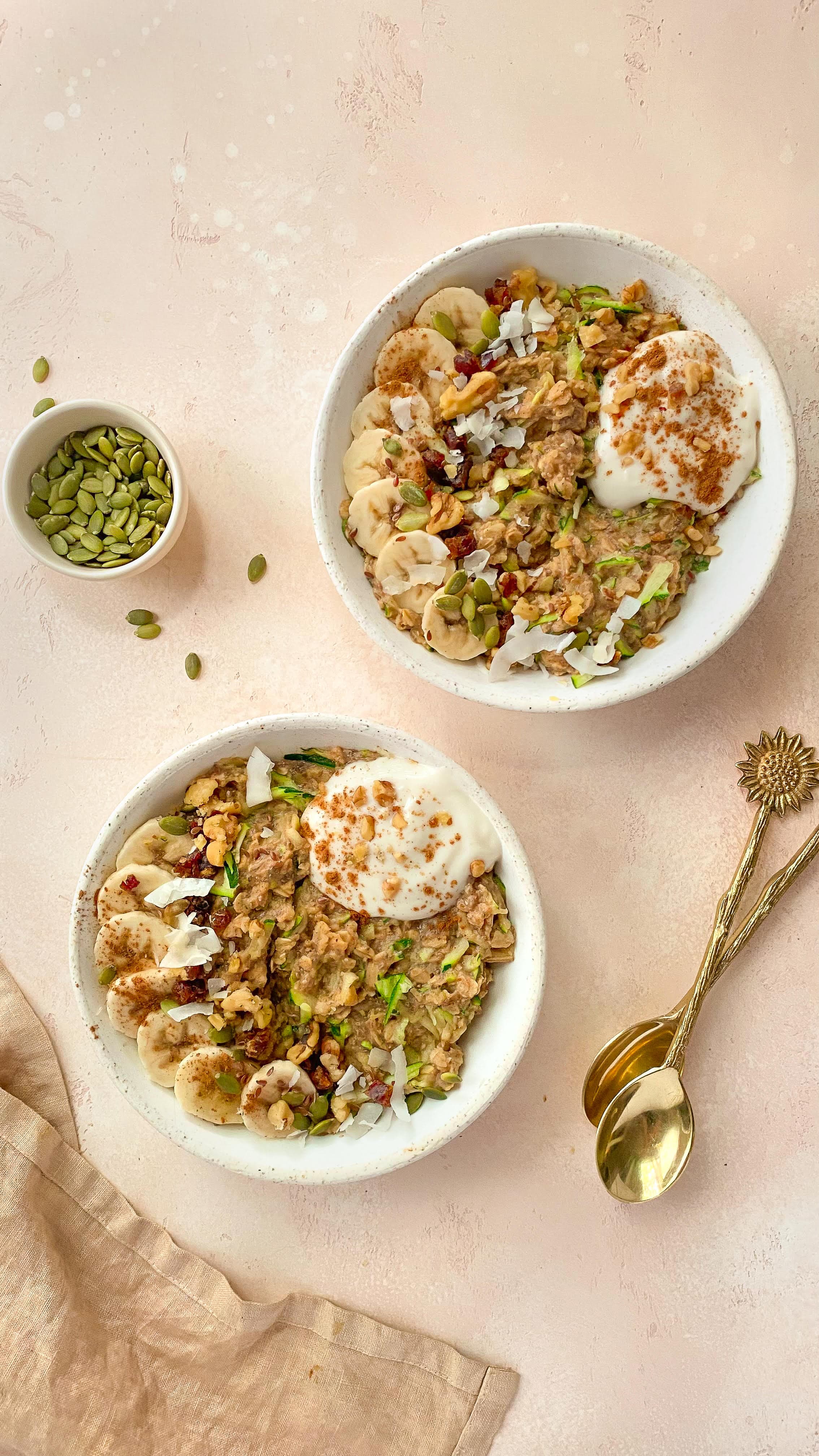 Zucchini Walnut Morning Oatmeal