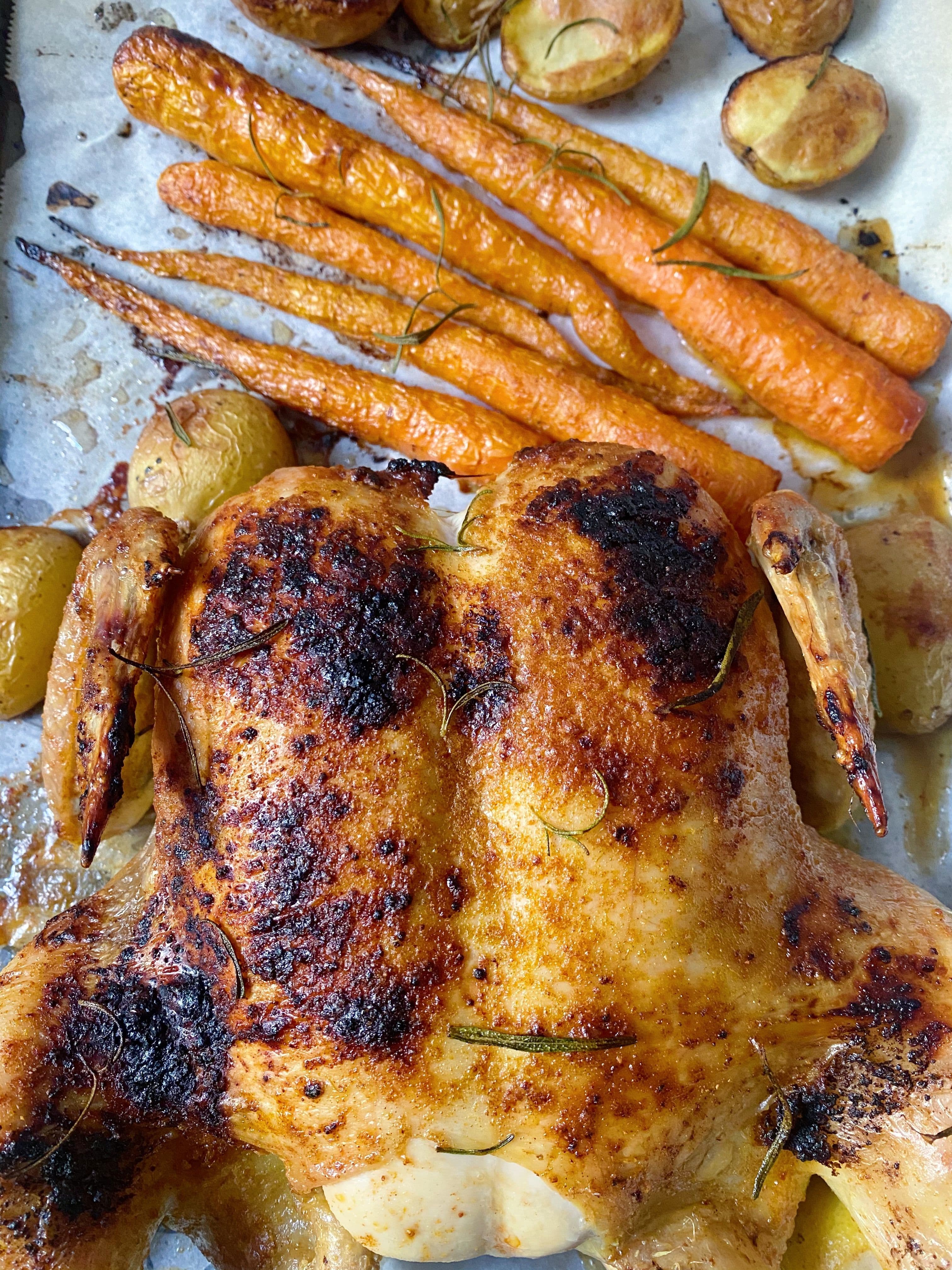 Spatchcock Chicken & Vegetables