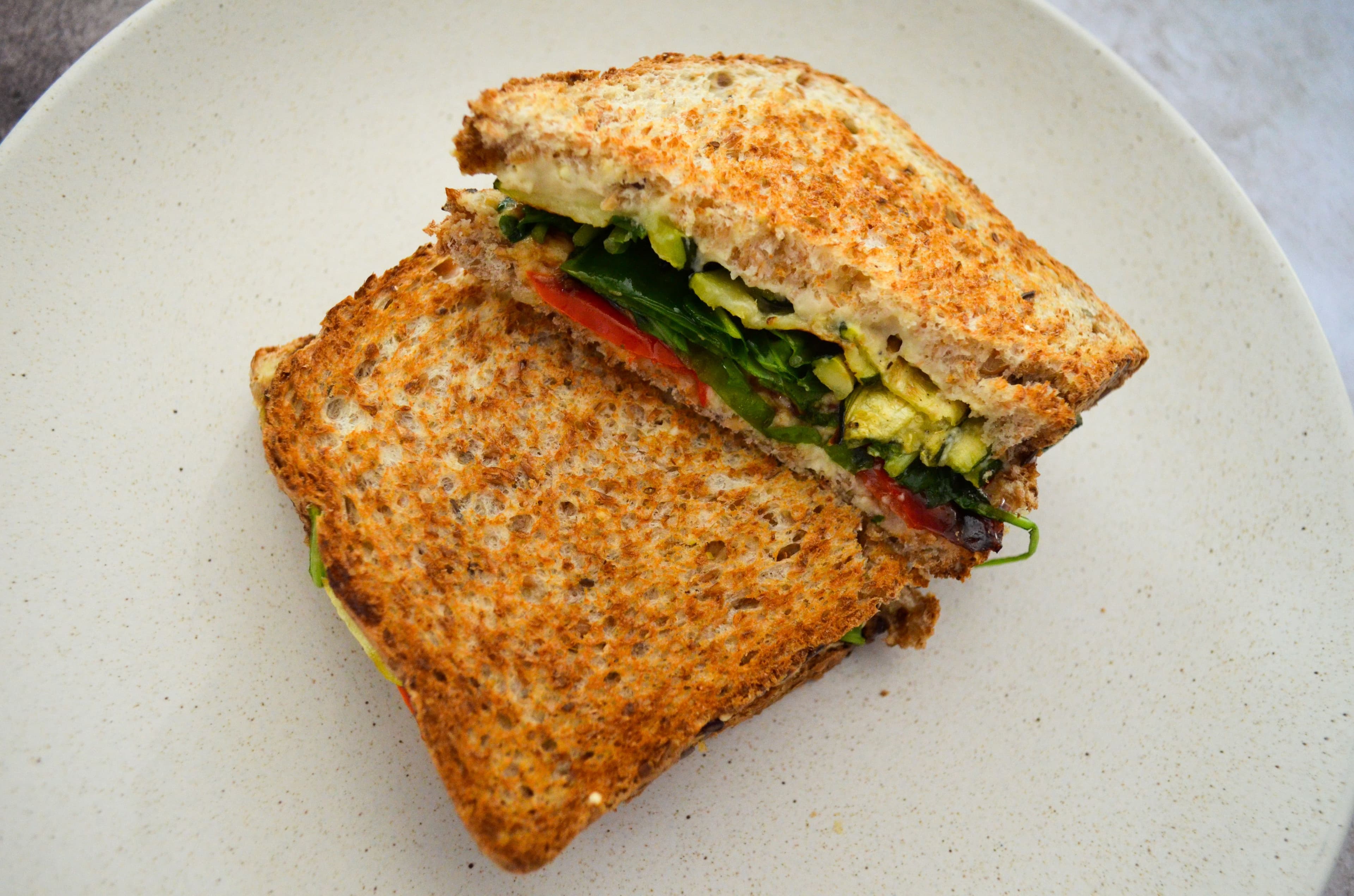 Hummus & Roasted Vegetable Panini