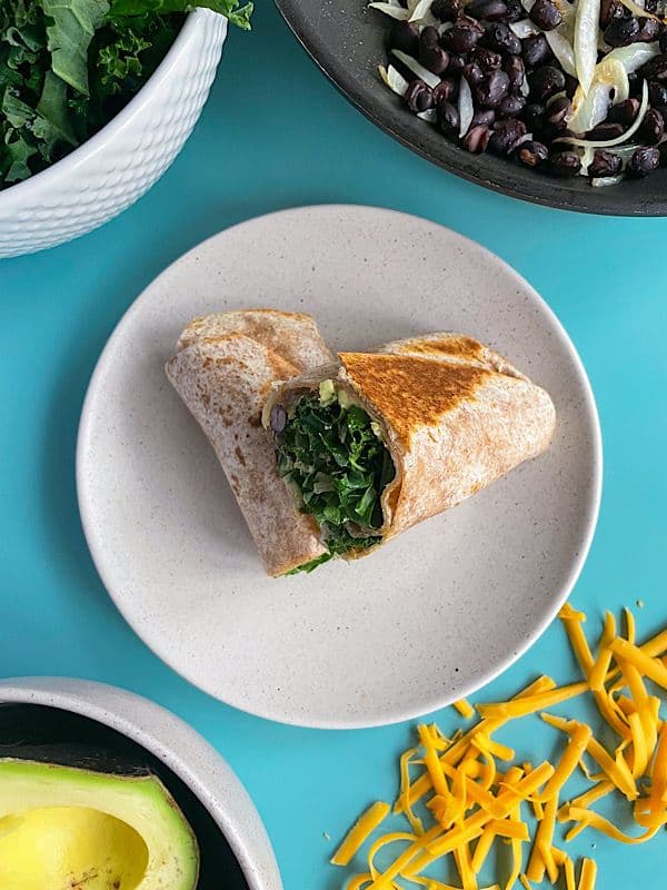 Avocado & Black Bean Kale Wraps