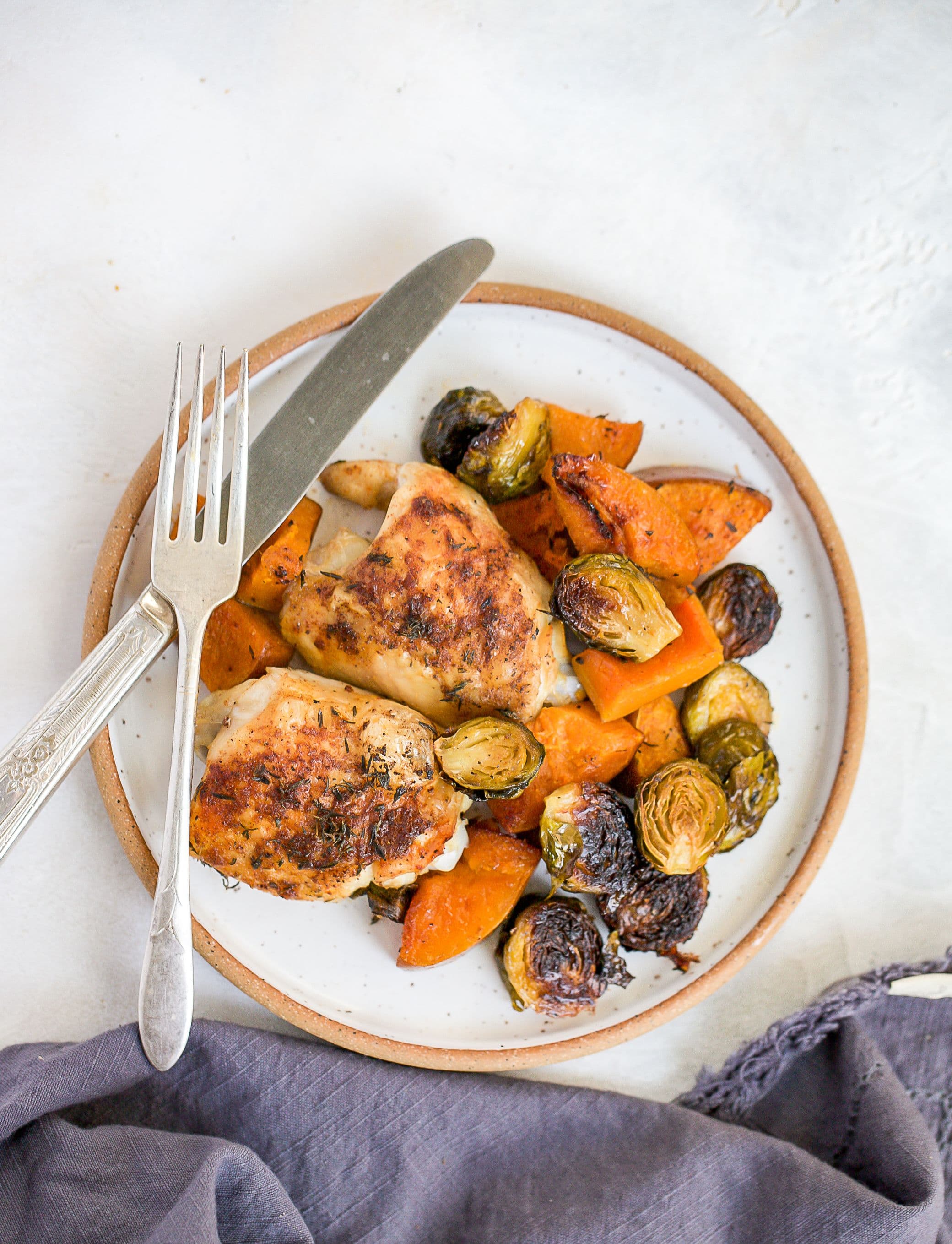 Sweet & Smoky Chicken, Squash & Brussels Sprouts