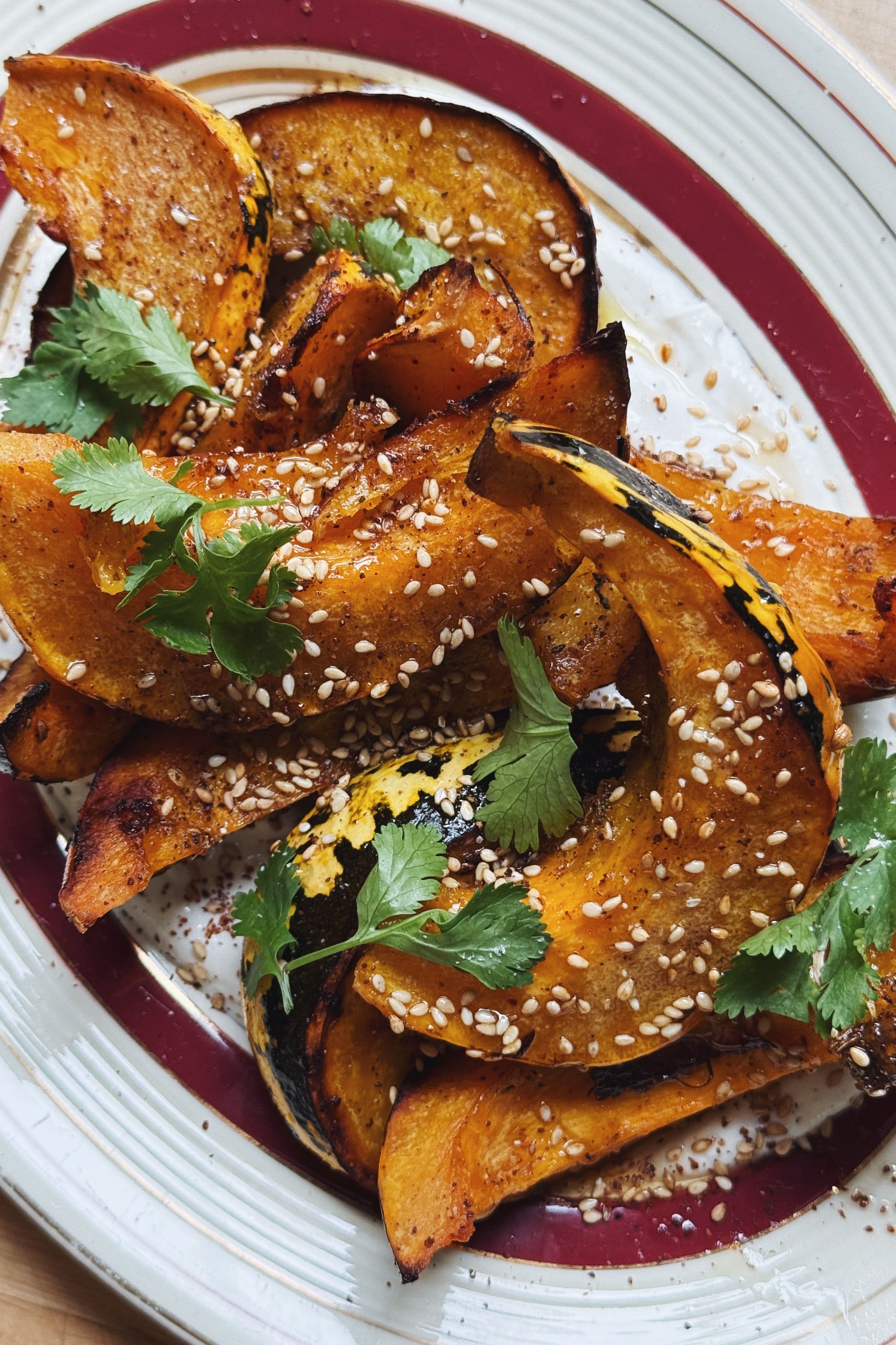 Hot Honey Roasted Squash with Whipped Tahini