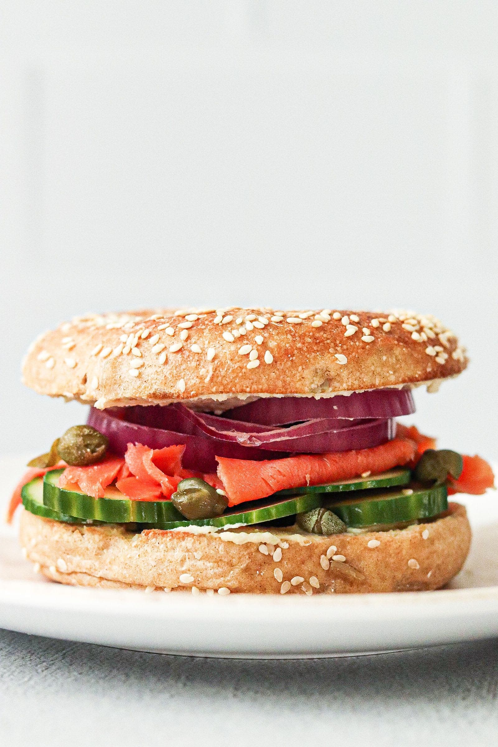 Smoked Salmon Bagel Sandwich