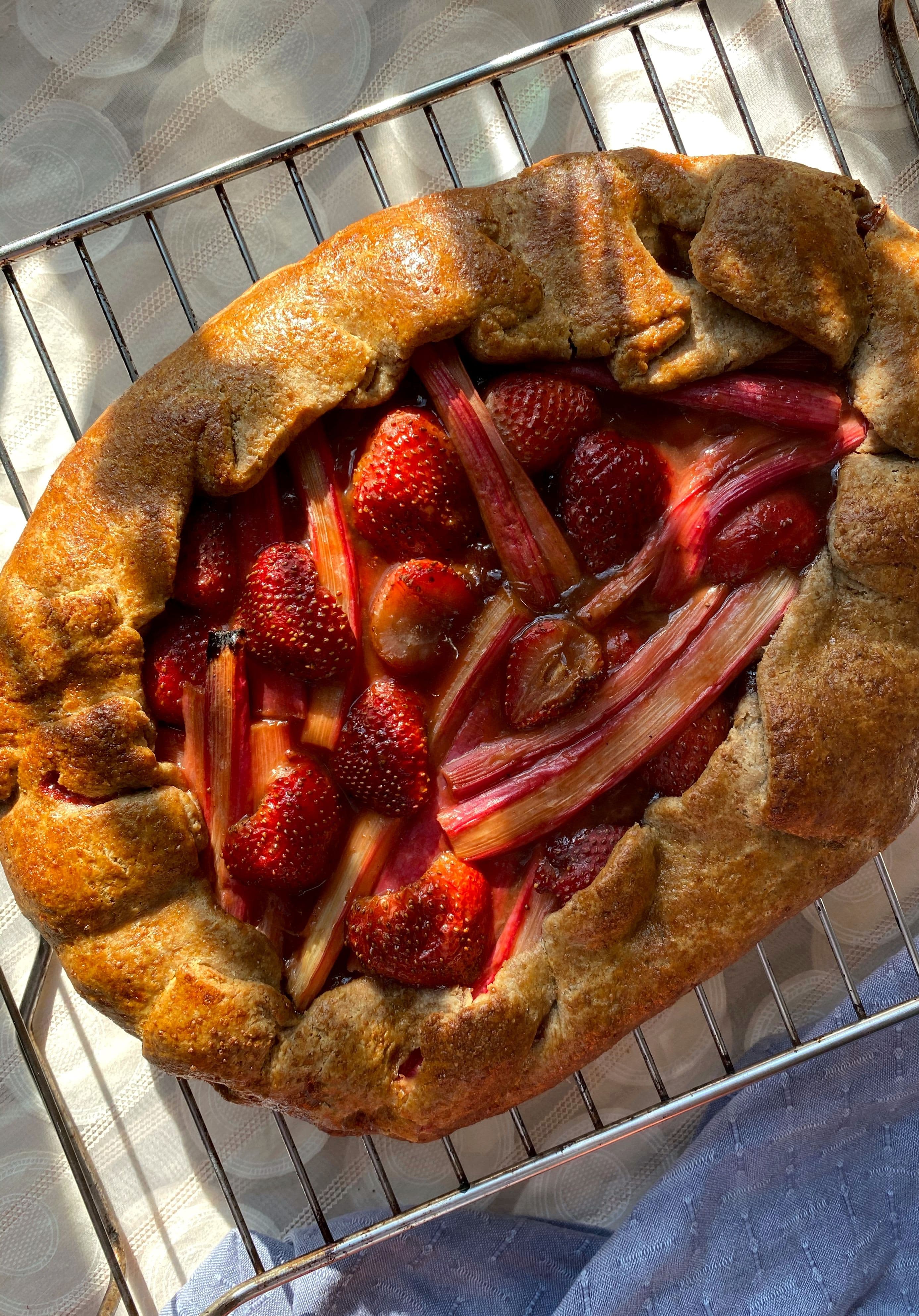 Strawberry Rhubarb Almond Galette