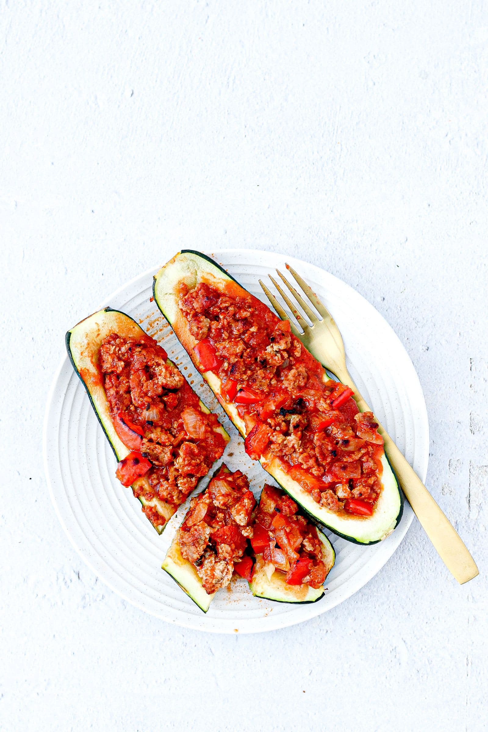Turkey Stuffed Zucchini Boats