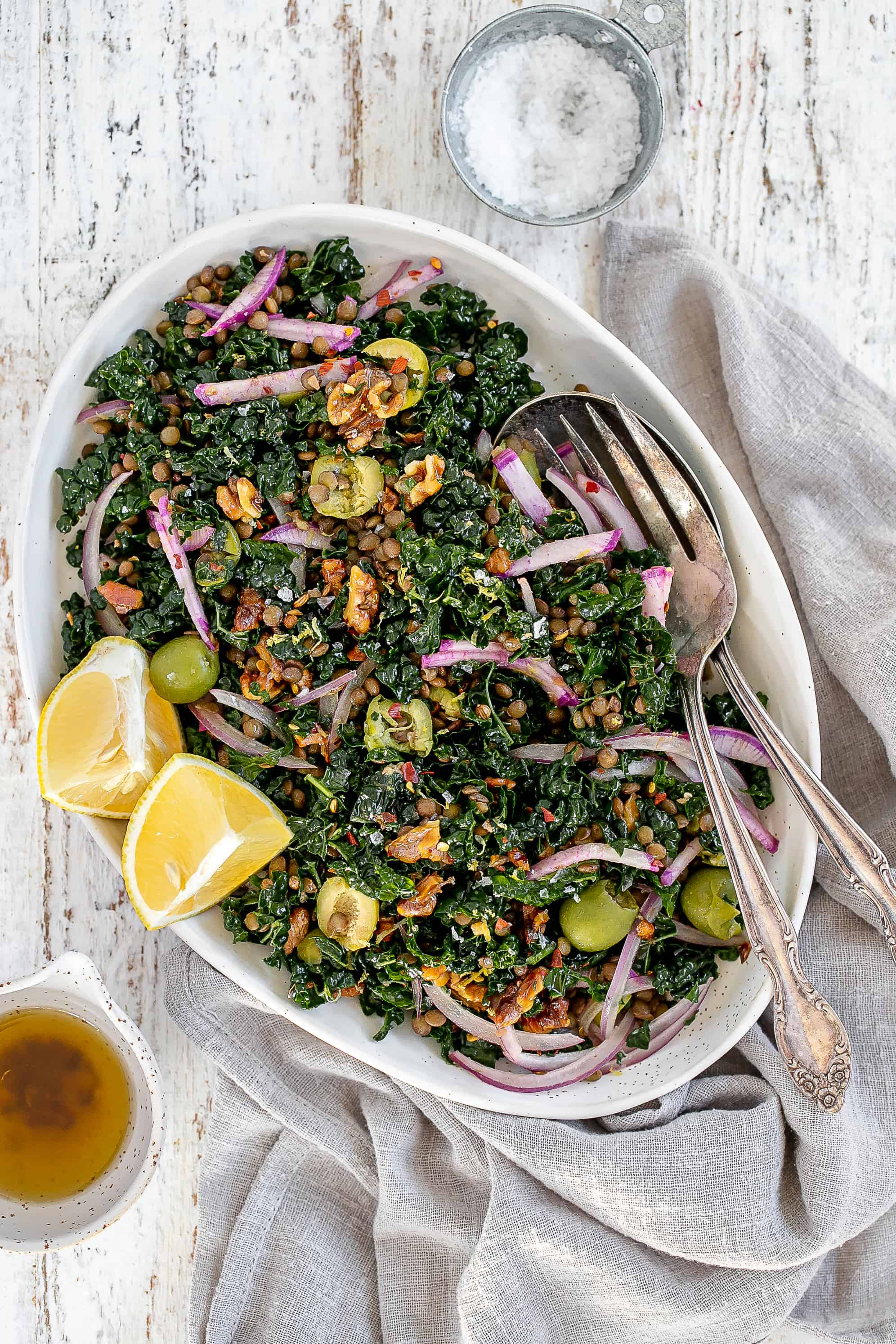 Kale, Lentil & Spiced Walnut Salad