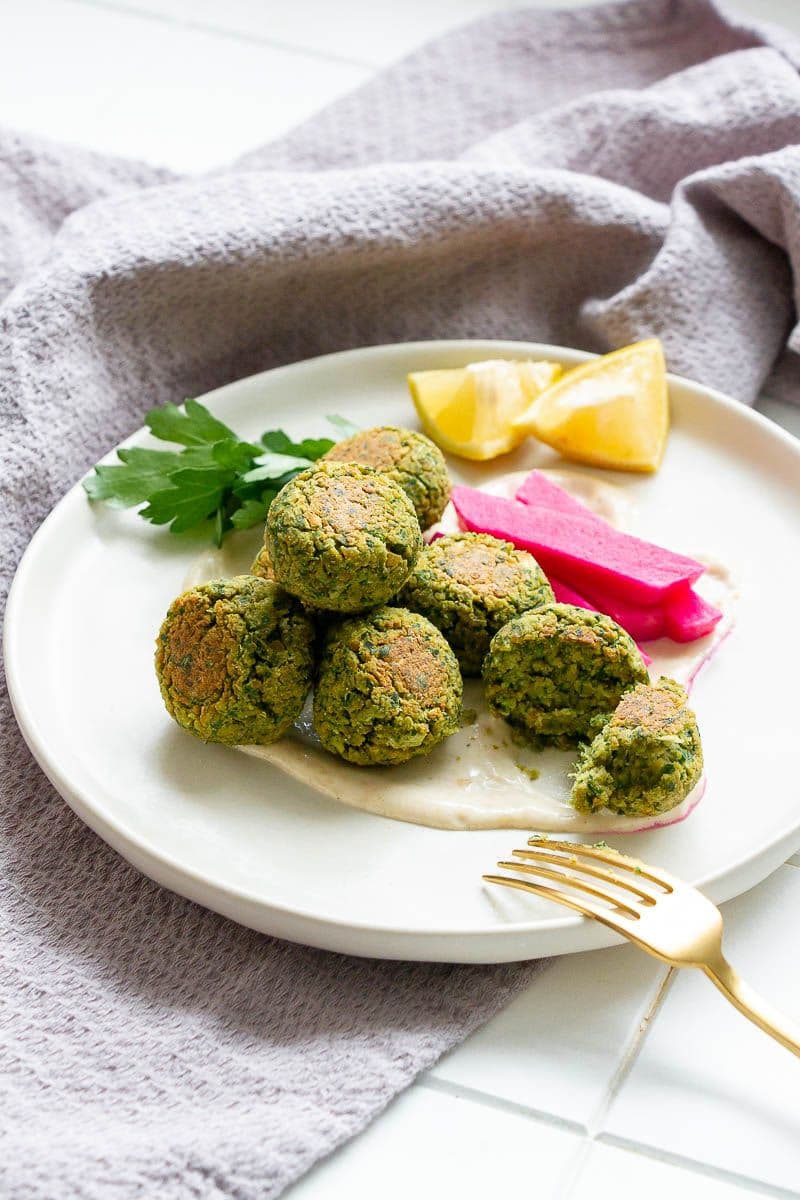 Baked Falafel with Tahini Sauce