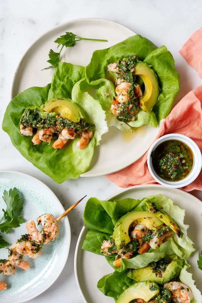 Chimichurri Shrimp Lettuce Wraps