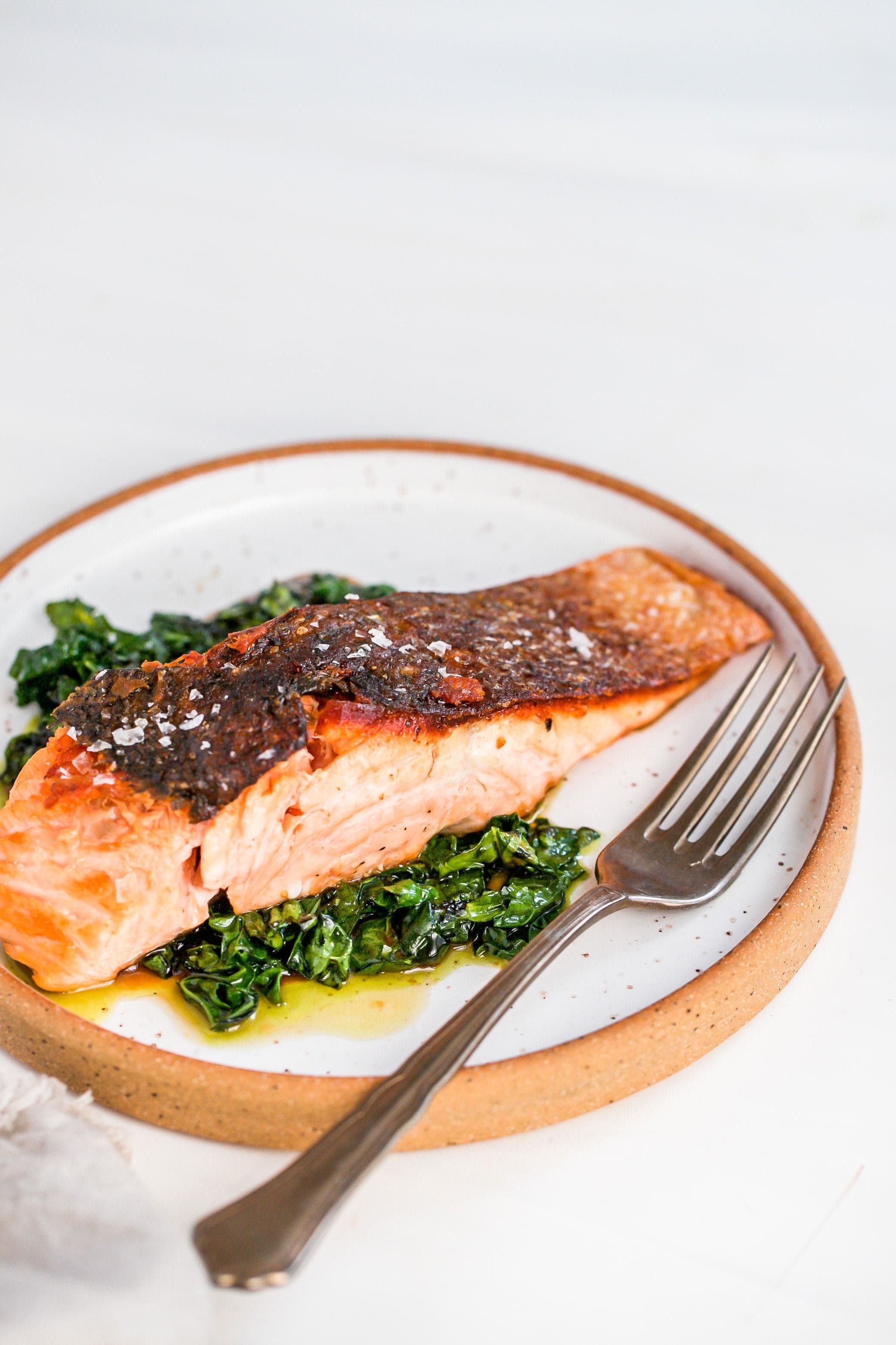Crispy Salmon with Kale