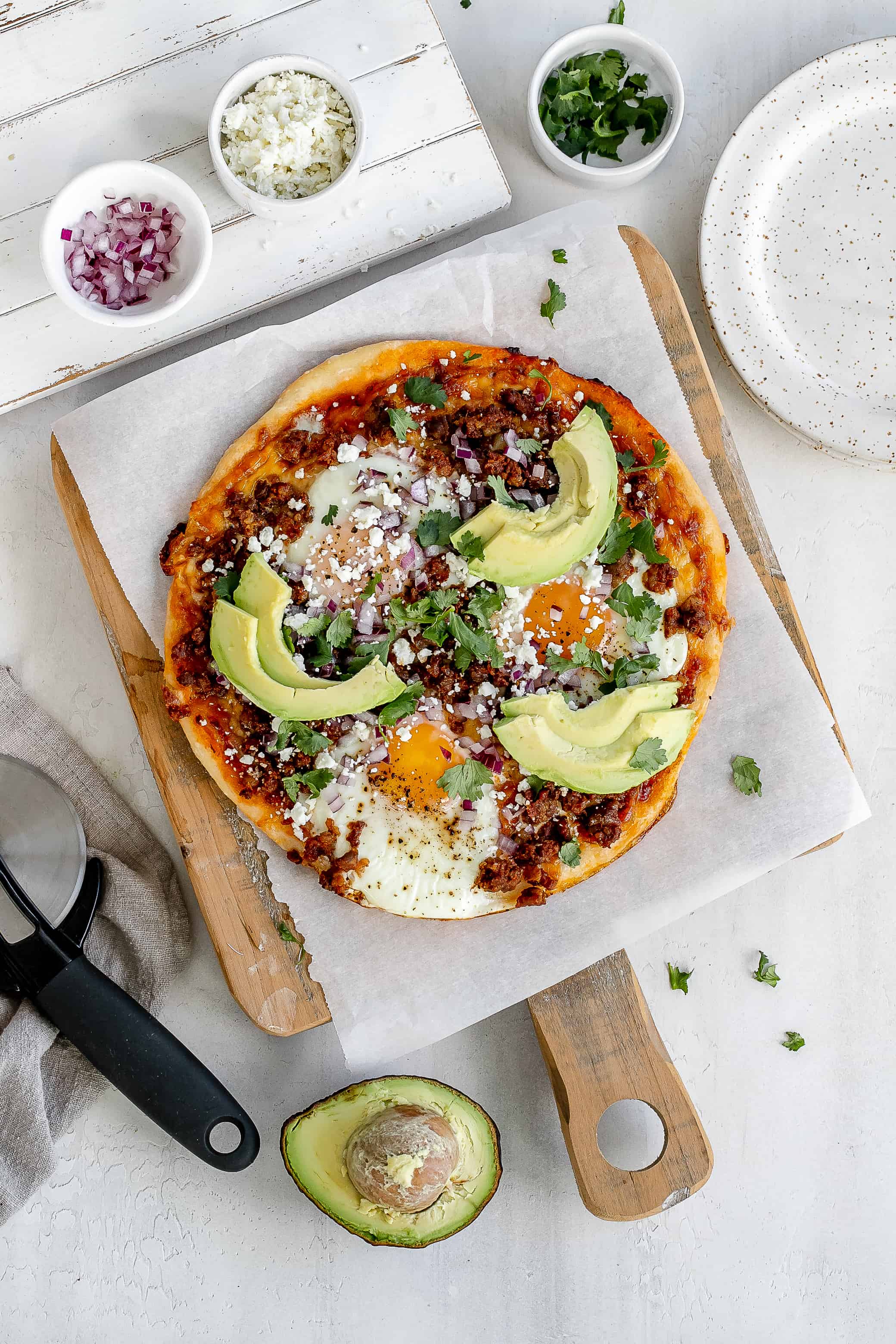 Breakfast Pizza with Chorizo & Eggs