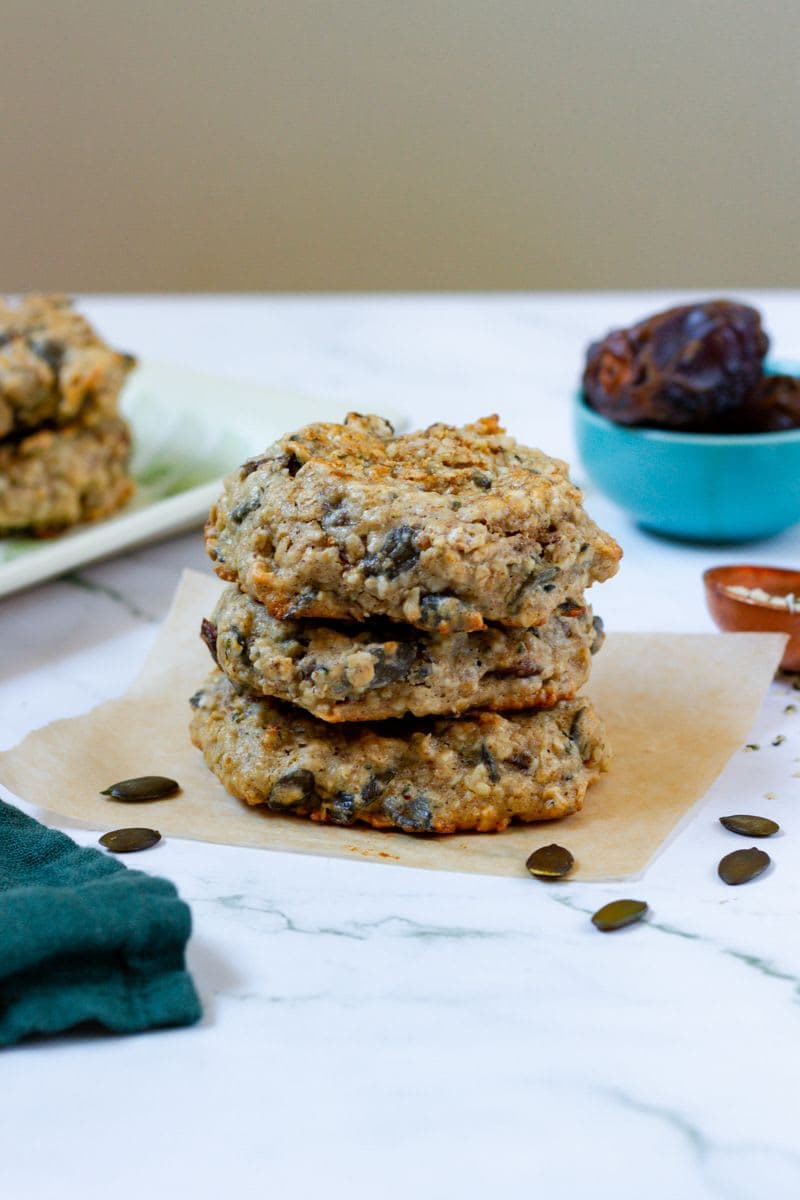 Tahini Date Seedy Breakfast Cookies